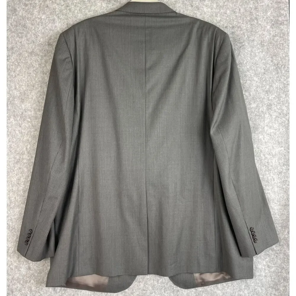 Cremieux Loro Piana Wool Blazer Sport Coat Mens 50L Gray Pin Stripe Super‎ 130s